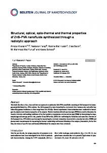 Structural, optical, opto-thermal and thermal