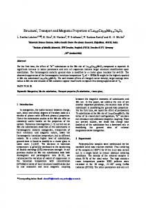 Structural, Transport and Magnetic Properties of La0.67Ca0