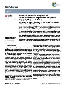 Structural, vibrational study and UV ...