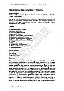 Structure and Properties of Polymers