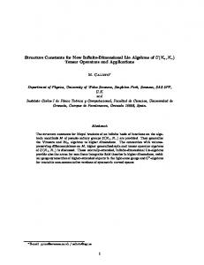 Structure Constants for New Infinite-Dimensional Lie Algebras of U ...