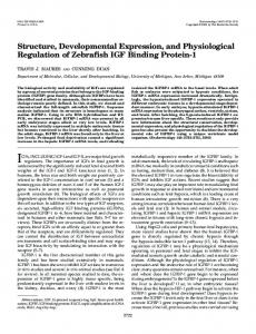 Structure, Developmental Expression, and Physiological Regulation of ...