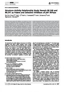 StructureActivity Relationship Study Reveals ML240 ... - BioMedSearch