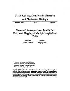 Structured Antedependence Models for Functional ...