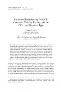 Structured Interviewing for OCB: Construct Validity, Faking ... - CiteSeerX