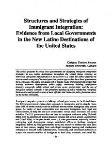 Structures and Strategies of Immigrant Integration