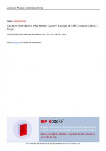 Student Attendance Information System Design at