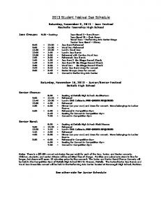 Student Festival Day Schedule