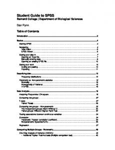 Student Guide to SPSS