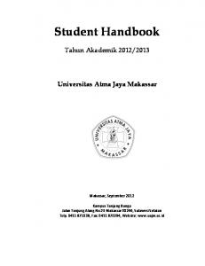 Student Handbook - Universitas Atma Jaya Makassar