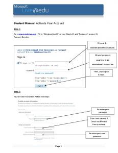 Student Manual: Activate Your Account