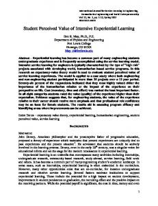 Student Perceived Value of Intensive Experiential Learning