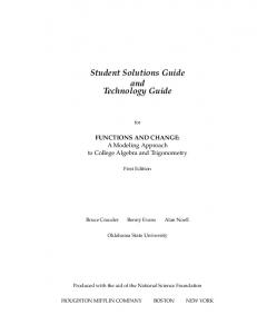 Student Solutions Guide and Technology Guide