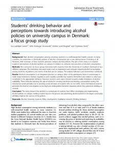 Students' drinking behavior and perceptions ... - Semantic Scholar