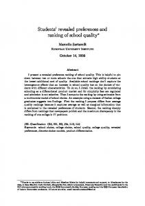 Students' revealed preferences and ranking of ... - Semantic Scholar