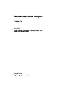 Studies in Computational Intelligence