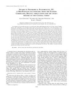 studies in neotropical paleobotany. xv. a mio-pliocene ... - CiteSeerX