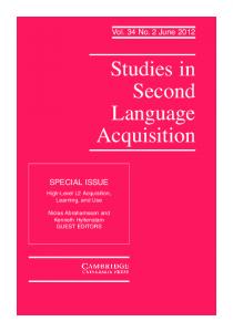 Studies in Second Language Acquisition