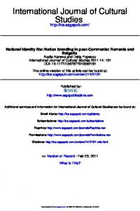 Studies International Journal of Cultural