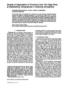 Studies of Vaporization of Chromium from Thin Slag ...