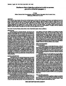 Studies on effect of planting method and mulch on