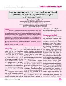 Studies on ethnomedicinal plants used by traditional ... - NOPR