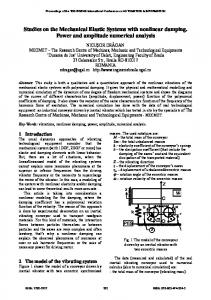 Studies on the Mechanical Elastic Systems with nonlinear ... - wseas.us