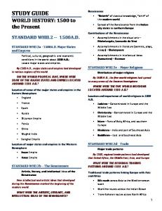 STUDY GUIDE WORLD HISTORY - SolPass