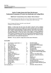 Study of Cooling System with Water Mist Sprayers: Fundamental