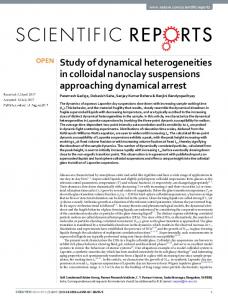 Study of dynamical heterogeneities in colloidal nanoclay suspensions ...