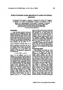 Study of excitation energy dependence of nuclear level density ...