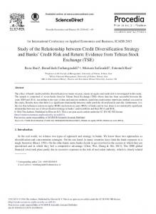 Study of the Relationship between Credit ... - ScienceDirect