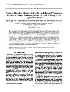 Study on Biological Characteristics of a Newly Isolated ... - Springer Link