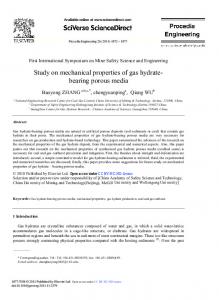 Study on Mechanical Properties of Gas Hydrate- Bearing ... - Core