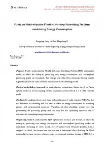Study on Multi-objective Flexible Job-shop Scheduling Problem ...