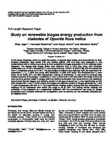 Study on renewable biogas energy production ... - Academic Journals