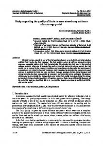 Study regarding the quality of fruits to some strawberry cultivars after