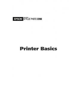 Stylus Photo 2200 - Printer Basics