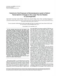 Subchronic Oral Exposure to Benzo(a)pyrene Leads ... - Oxford Journals