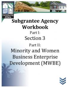 Subgrantee Agency Workbook - Part I: Section 3 and Part II