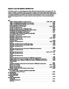 SUBJECT LOCATOR GENERAL INFORMATION