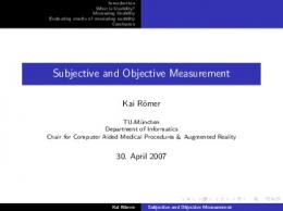 Subjective and Objective Measurement