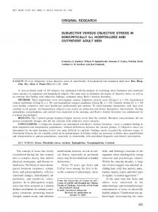 SUBJECTIVE VERSUS OBJECTIVE STRESS IN NONCRITICALLY ILL