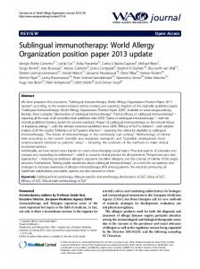 Sublingual immunotherapy - BioMedSearch