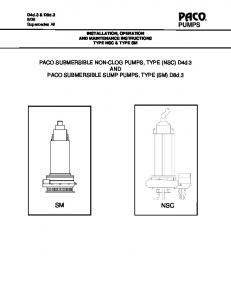 Submersible Sump Pump - Paco Pumps