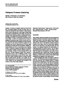 Subspace K-means clustering - CiteSeerX