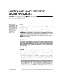 Substance use in early intervention services for ... - Dual Diagnosis