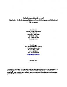 Substitutes or Complements? Exploring the Relationship ... - CiteSeerX