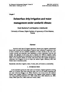 Subsurface drip irrigation and water management ...