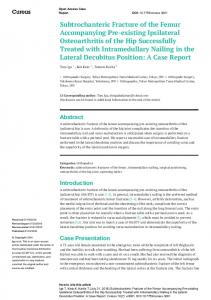 Subtrochanteric Fracture of the Femur